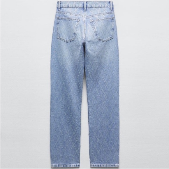 Zara Light Blue Straight Leg Jeans - Picture 6 of 12